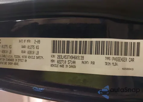 2009 Dodge Charger R/T z USA, uszkodzony, nr VIN 2B3LA53TX9H603139